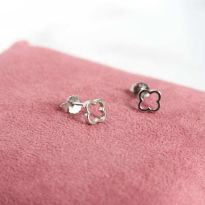 silver open clover stud earrings - Carathea jewellers