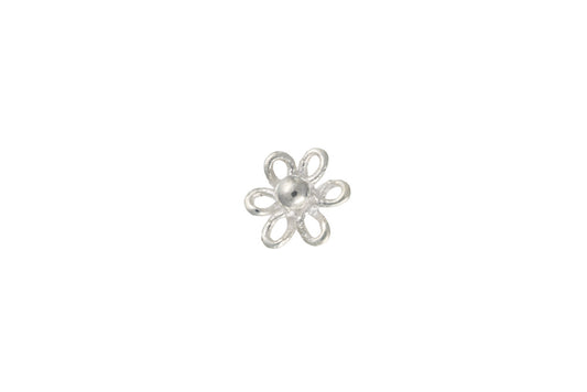 Silver Open Petals Flower Nose Stud