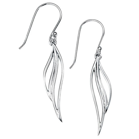 Openwork Silver Leaf Drop Earrings