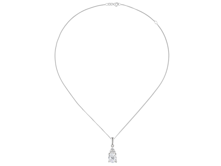 Silver Oval CZ with 3 CZ's pendant - Carathea & Jools