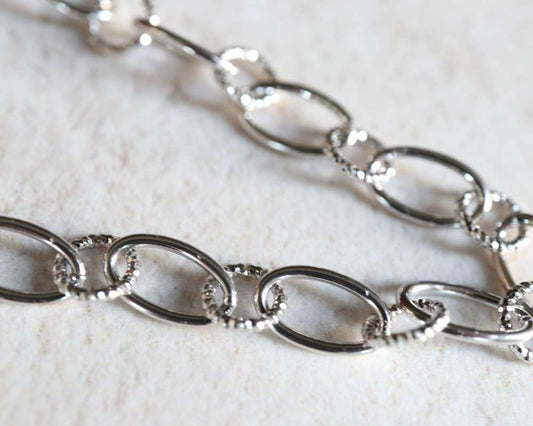 Silver Bracelet Alternative Oval and Round Links