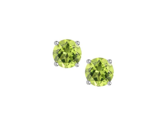 silver peridot stud earrings - Carathea