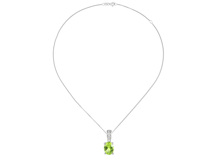 Silver Peridot & CZ Pendant