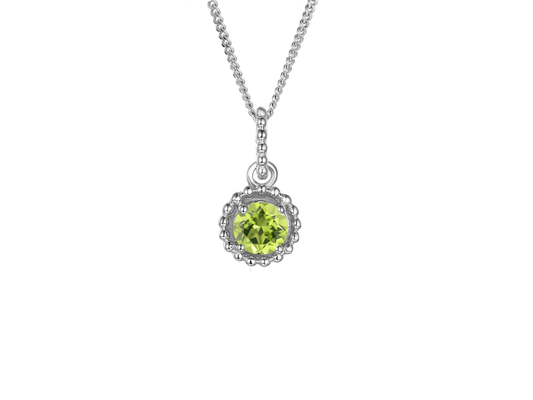 Silver peridot pendant - Carathea