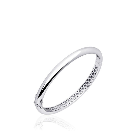 ladies polished silver bangle 6mm diameter - Carathea jewellers