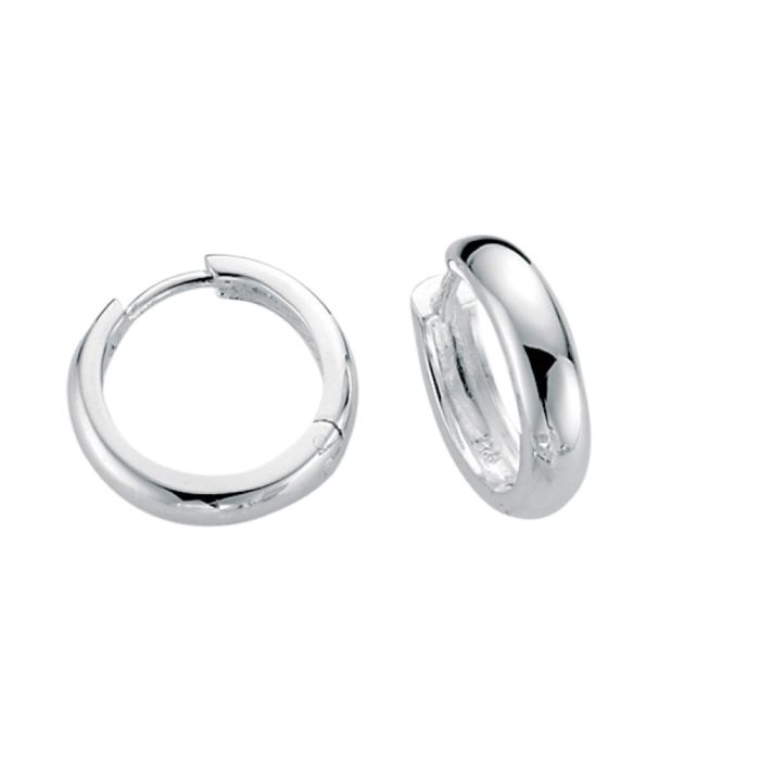 silver polished curved hoop earrings - Carathea