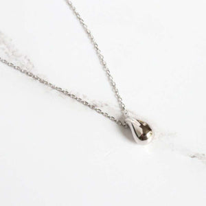 silver puffed teardrop pendant - Carathea jewellers