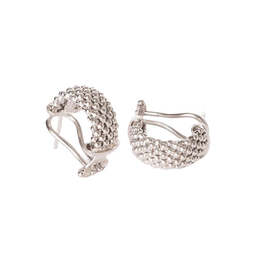 Silver Popcorn Hoop Earrings