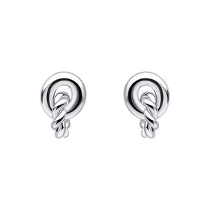 silver circle and rope earrings - Carathea jewellers