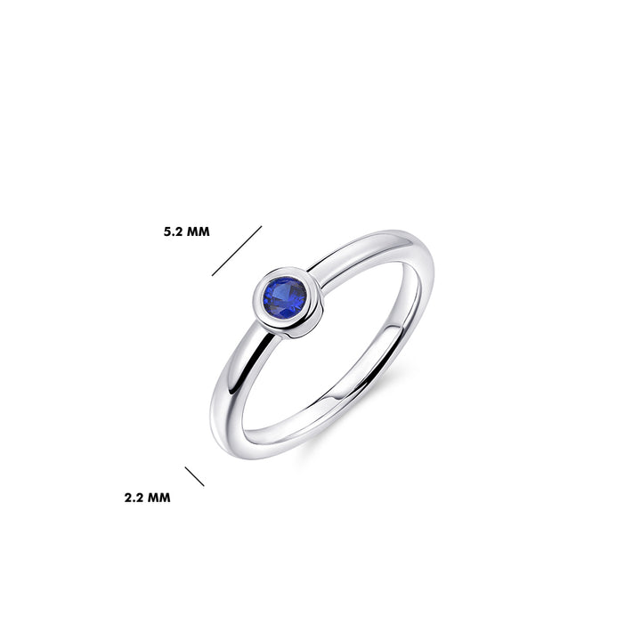 silver solitaire blue CZ stone ring - Carathea & Jools Bridgwater Jewellers