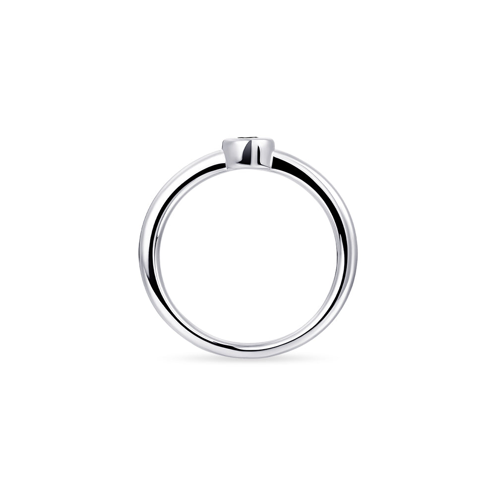 silver solitaire blue CZ stone ring - Carathea & Jools Bridgwater Jewellers