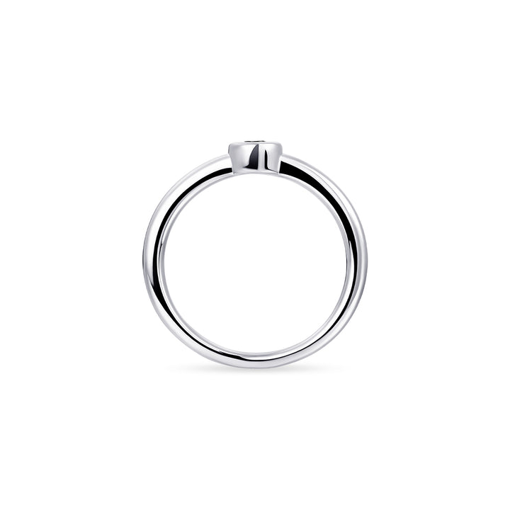 silver solitaire blue CZ stone ring - Carathea & Jools Bridgwater Jewellers