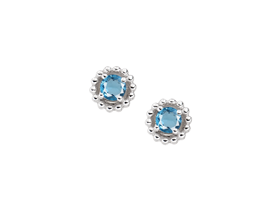 silver blue topaz stud earrings - Carathea