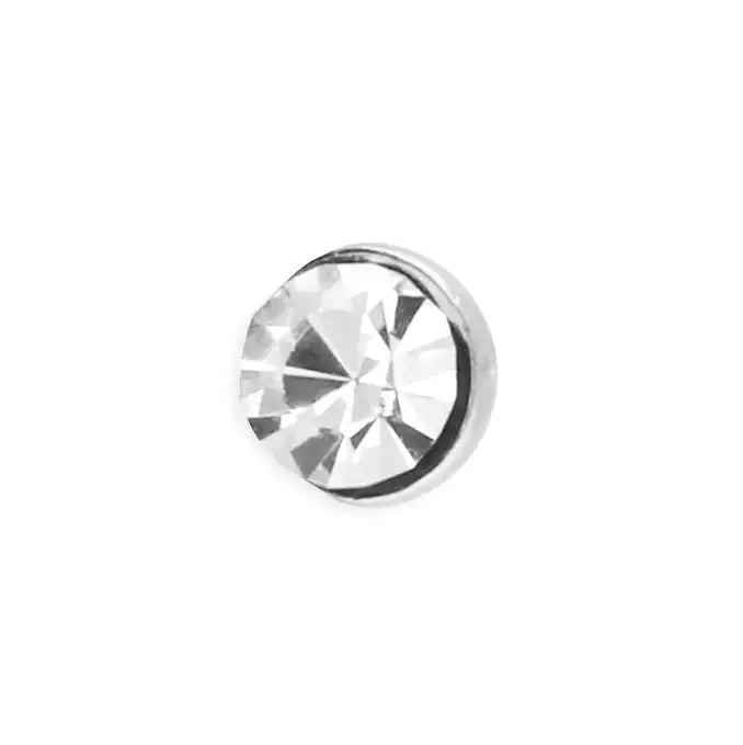 Silver crystal 2 mm nose stud - Carthea jewellers
