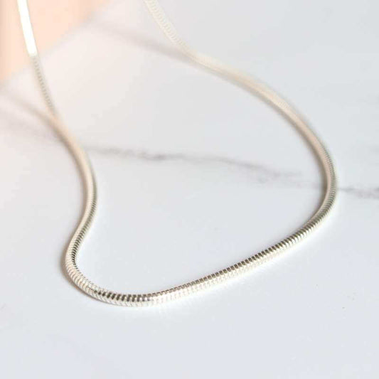 silver round snake chain necklace - Carathea jewellers