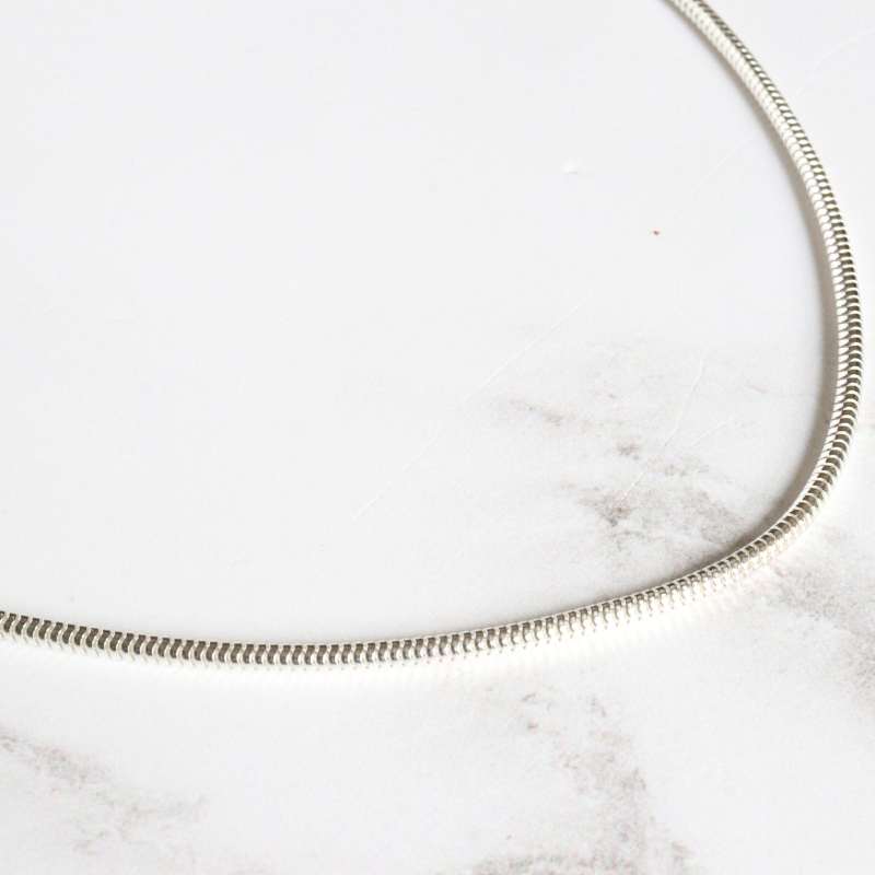 silver round snake chain necklace - Carathea jewellers