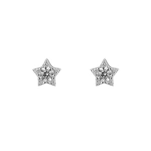 small silver cz star stud earrings | Carathea