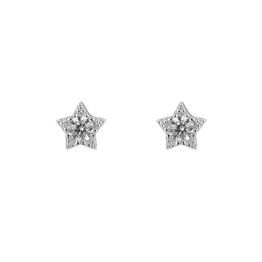 small silver cz star stud earrings | Carathea