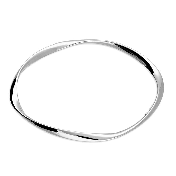silver soft twist bangle for ladies - Carathea & Jools