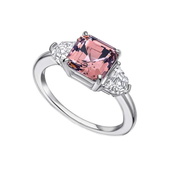 Diamonfire Pink Zirconia Trilogy Ring