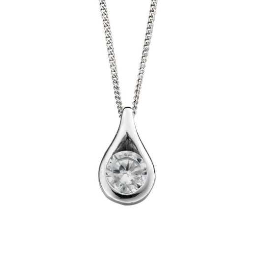 CLEAR CZ Teardrop PENDANT Jewellery - Carathea jewellers