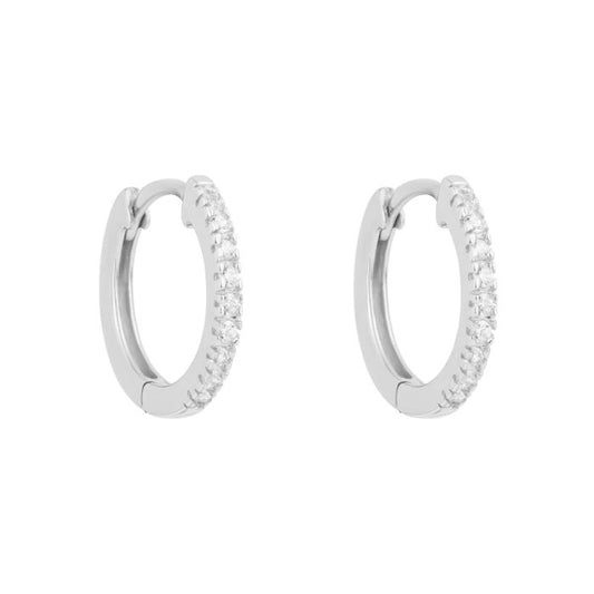 silver hoop earrings with CZ - Carathea