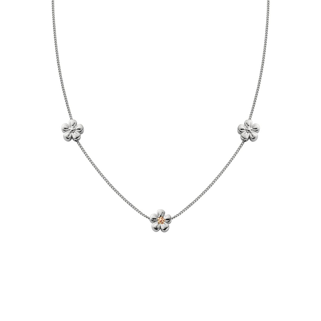 Silver & Welsh gold forget me not necklace- Carathea & Jools, Bridgwater