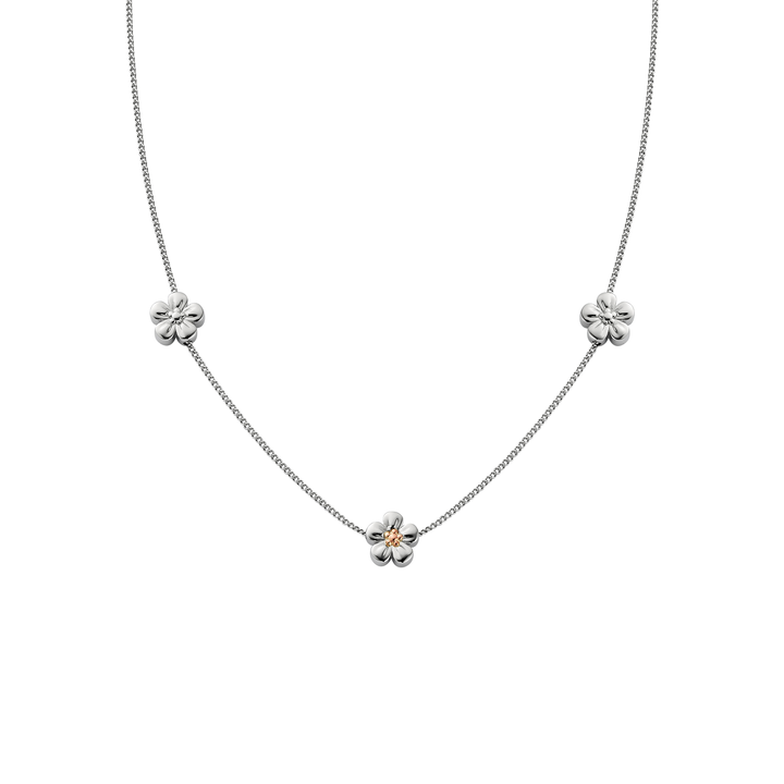 Silver & Welsh gold forget me not necklace- Carathea & Jools, Bridgwater