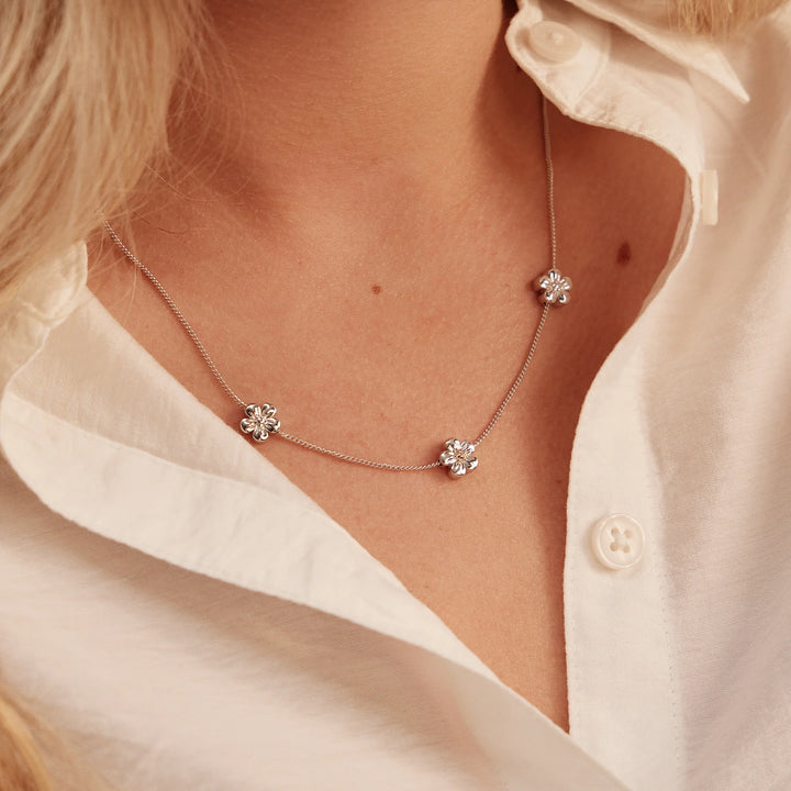 Silver & Welsh gold forget me not necklace- Carathea & Jools, Bridgwater