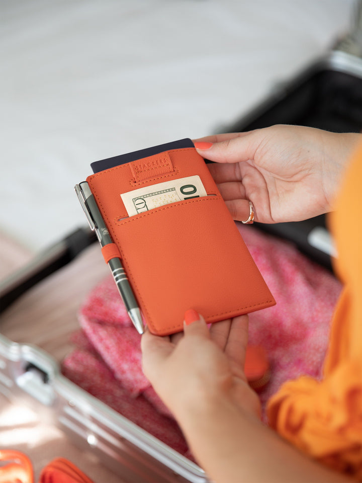 Stackers Orange Passport Sleeve