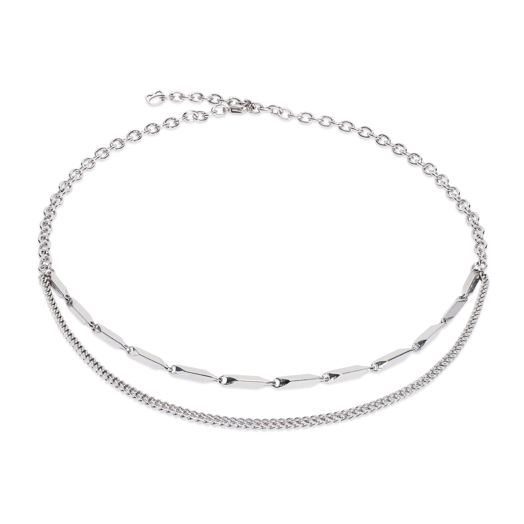 double necklace in steel - Carathea jewellers