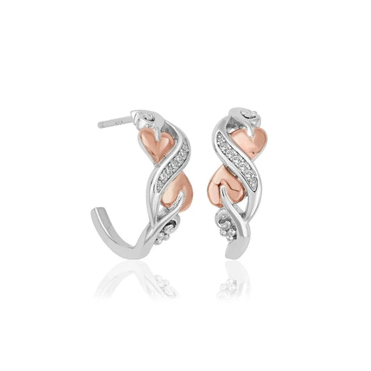 silver and Welsh gold half hoop earrings - Carathea