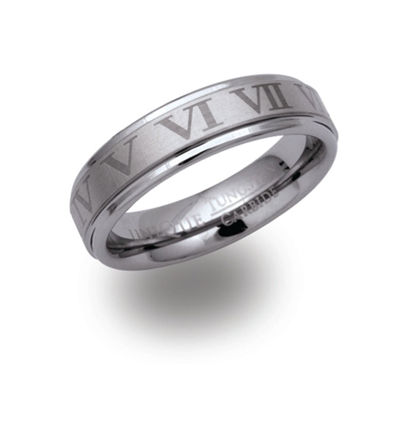 men's tungsten ring roman numerals - Carathea