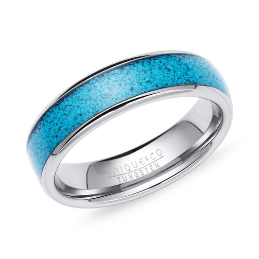 tungsten ring with turquoise inlay - Carathea jewellers