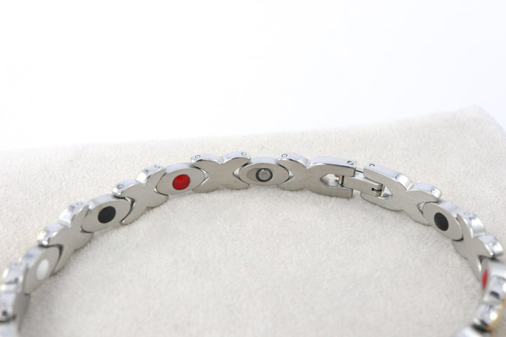 Two-Tone Stainless Steel "Kiss" Bracelet