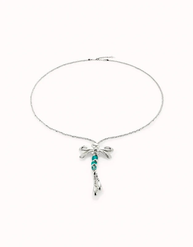 Uno de 50 Dragonfly necklace with green crystals - Carathea jewellers