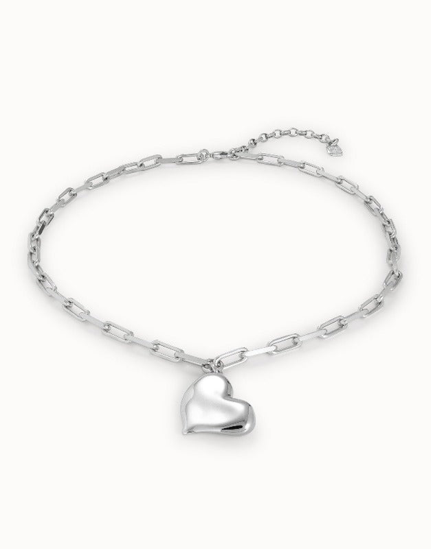 Uno de 50 Silver Plated Heartbeat Necklace