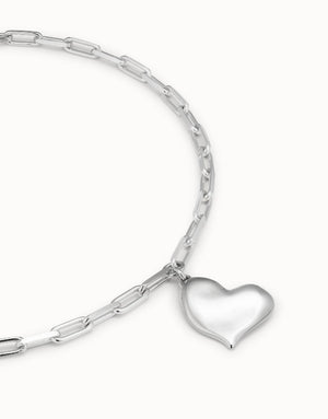 Uno de 50 silver plated heart necklace - Carathea jewellers