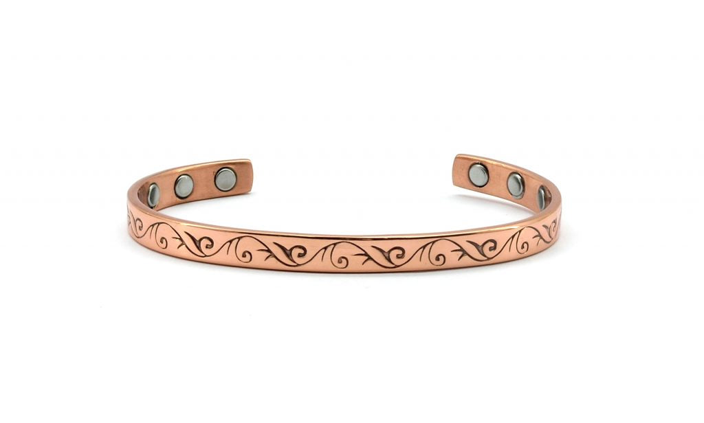 Copper Magnetic Bangle with Six Magnets