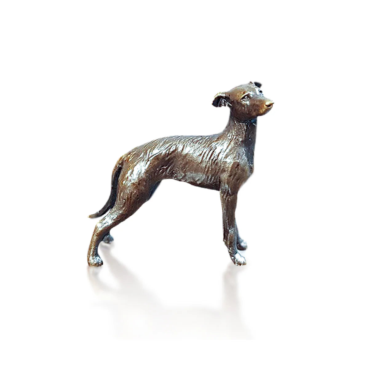 butler and peach miniature sculpture Lurcher dog - Carathea jewellers