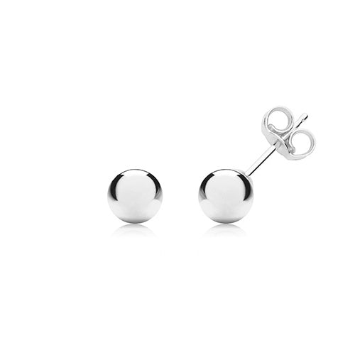 9ct White Gold 4mm Ball Stud Earrings