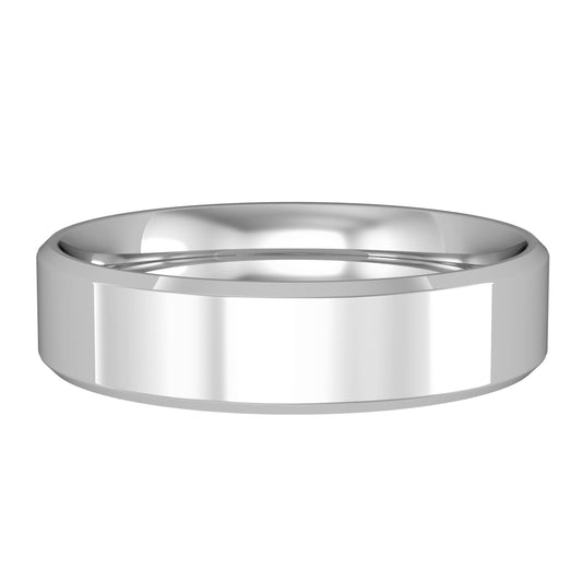 white gold bevelled edge wedding ring | Carathea