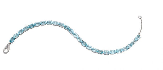 white gold blue topaz tennis bracelet | Carathea