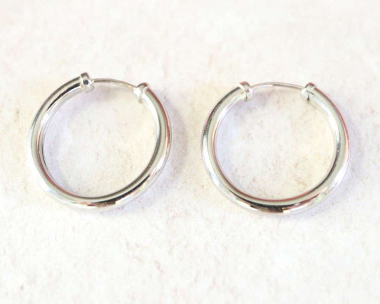 white gold capped hoop earrings - Carathea jewellers