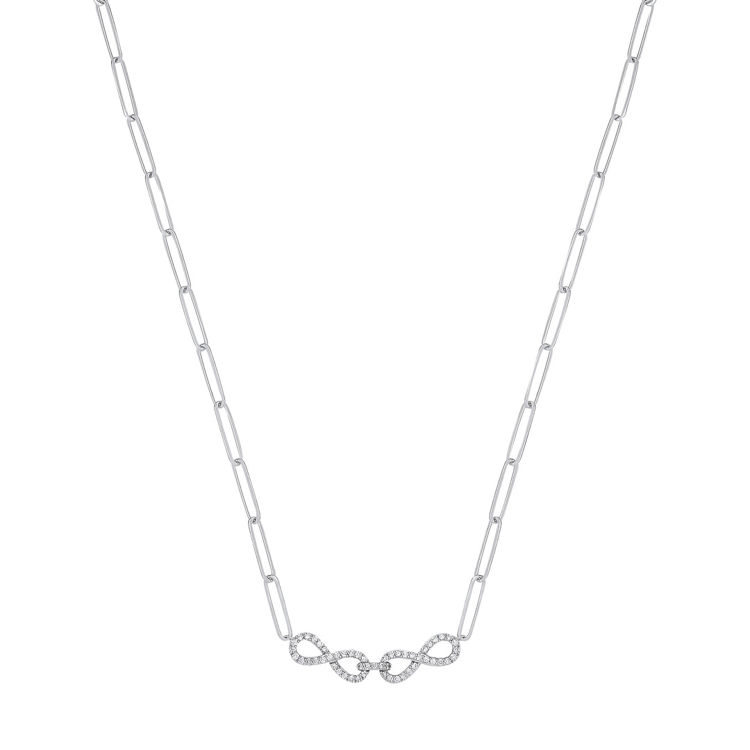 white gold double infinity necklace with diamonds - Carathea & Jools