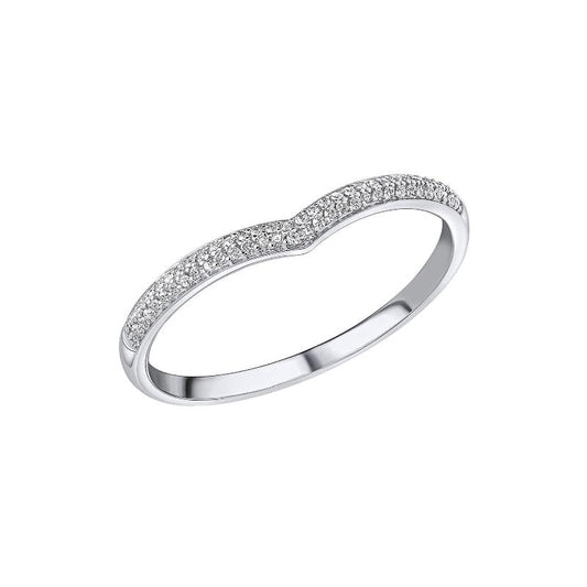 white gold micro diamond wishbone ring - Carathea jewellers