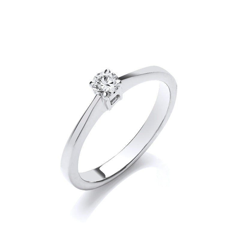 White gold diamond solitaire ring - Carathea Jewellers
