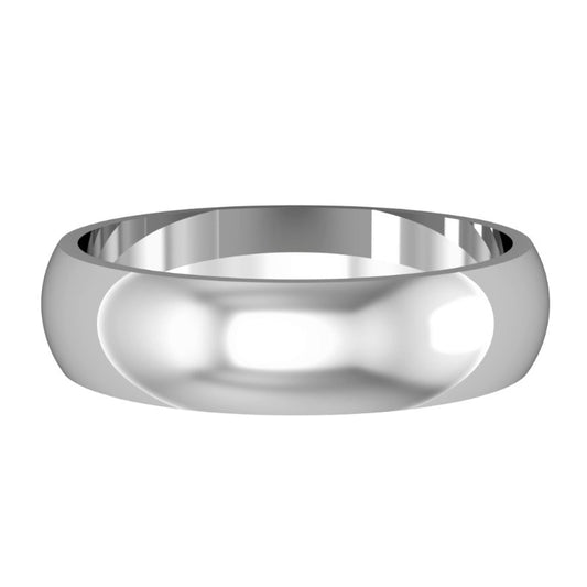 white gold 5mm d-shaped wedding ring | Carathea