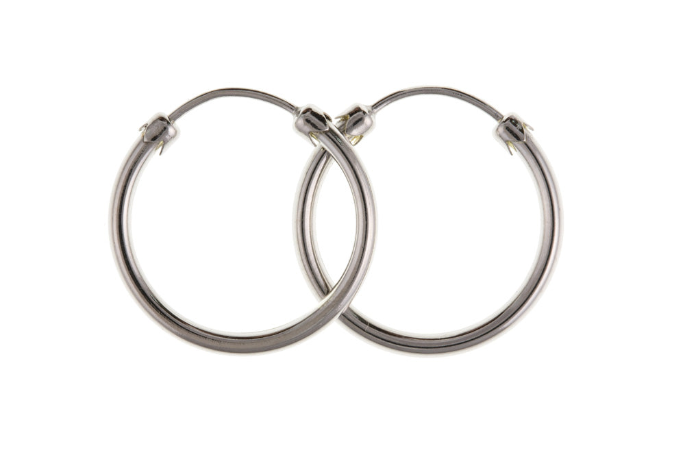 white gold capped hoop earrings - Carathea jewellers