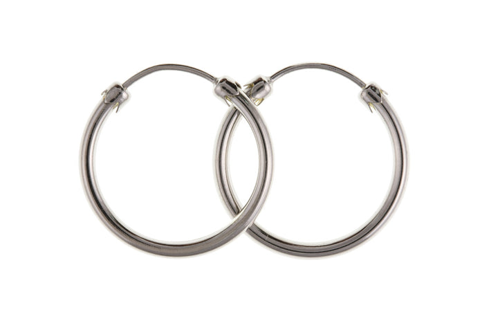 white gold capped hoop earrings - Carathea jewellers